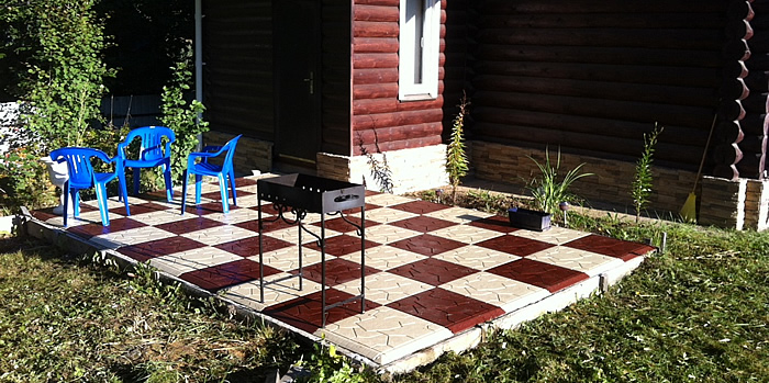 PlastiKo Stone. Пластиковая плитка. Уличные покрытия для дачи, сада. Модульное пластиковое покрытие. 