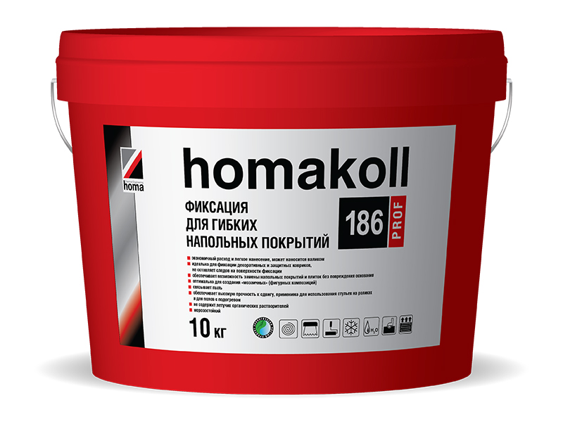 homakoll 186 Prof. Фиксация. Клей для линолеума, ковровой и дизайн плитки.